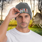 Custom Knitted Hat with Velvet Patches