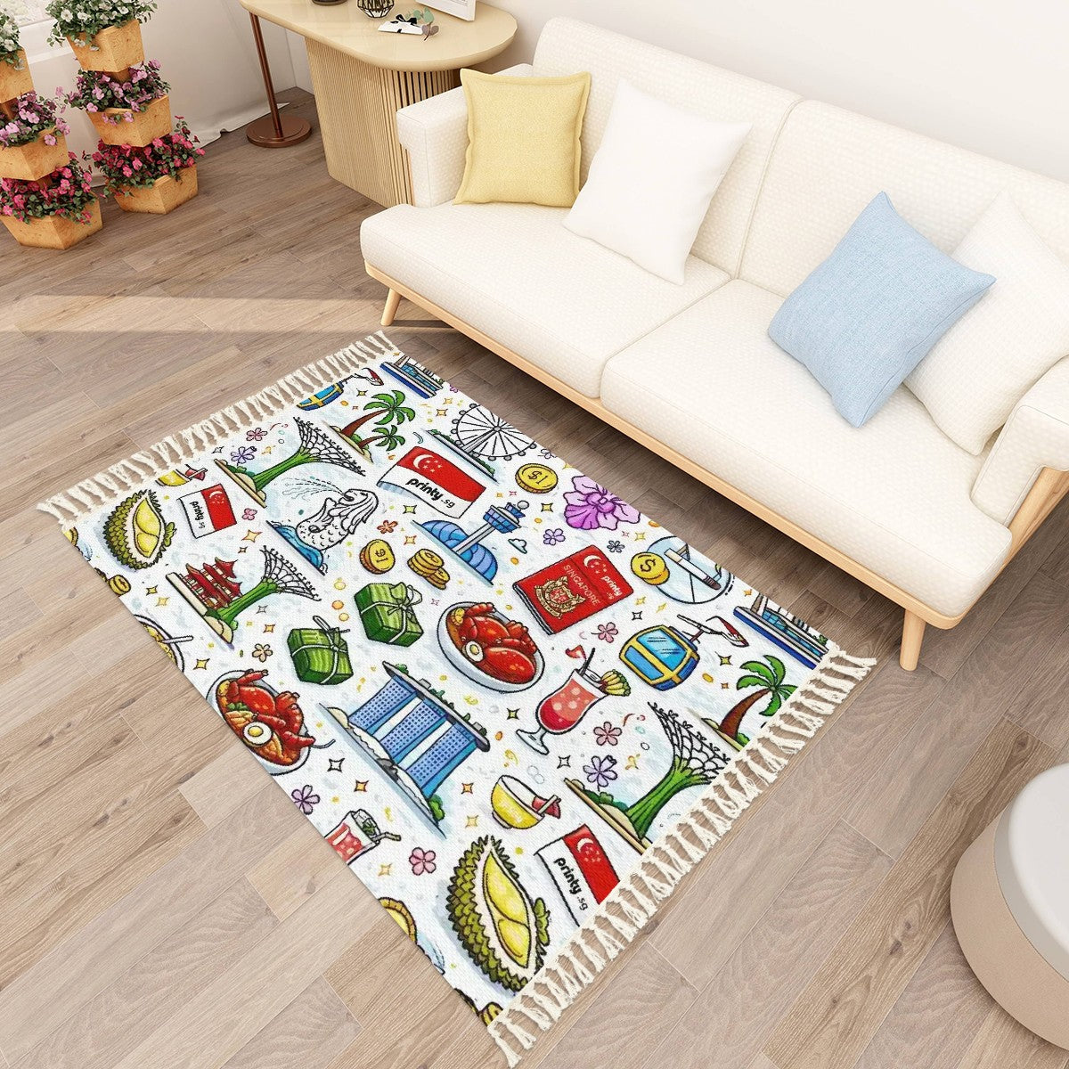 Custom Area Rug with Tassels (3:2)