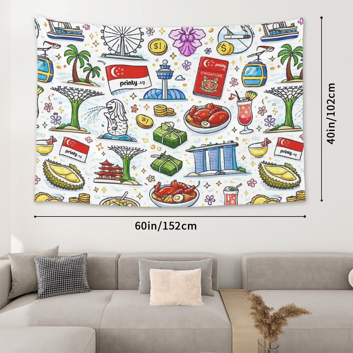 Custom Horizontal Lightweight Wall Tapestry for Bedroom (4:3)