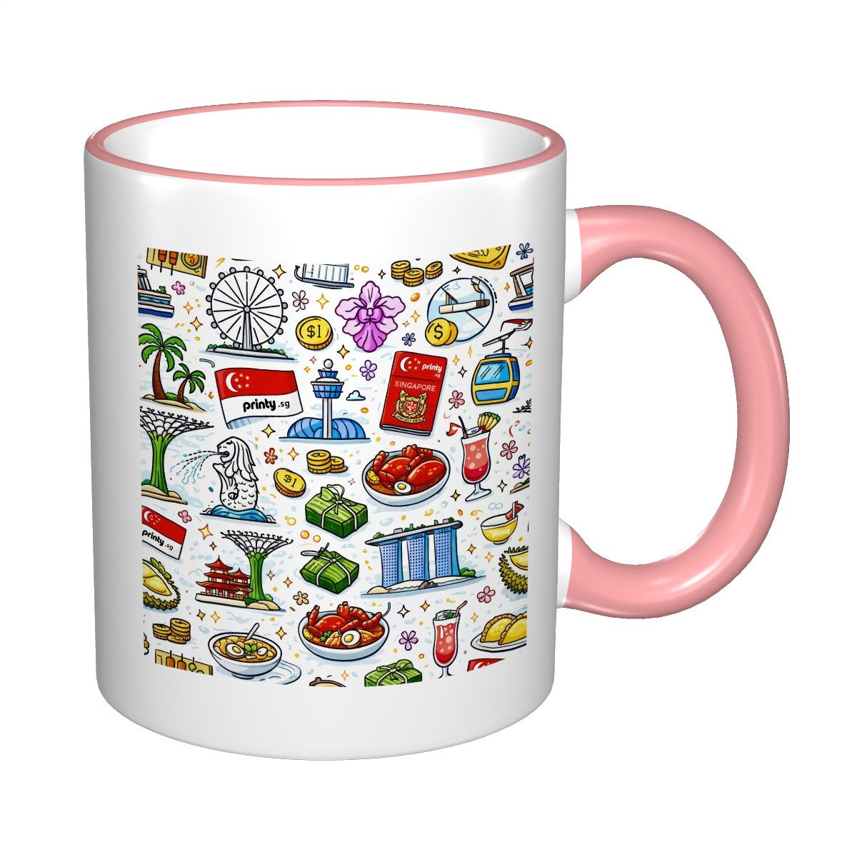 Custom Colored Ceramic Coffee Mug (11oz) (Area Print)