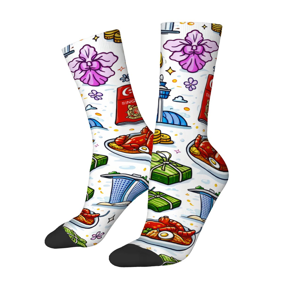 Custom Color Contrast Crew Socks