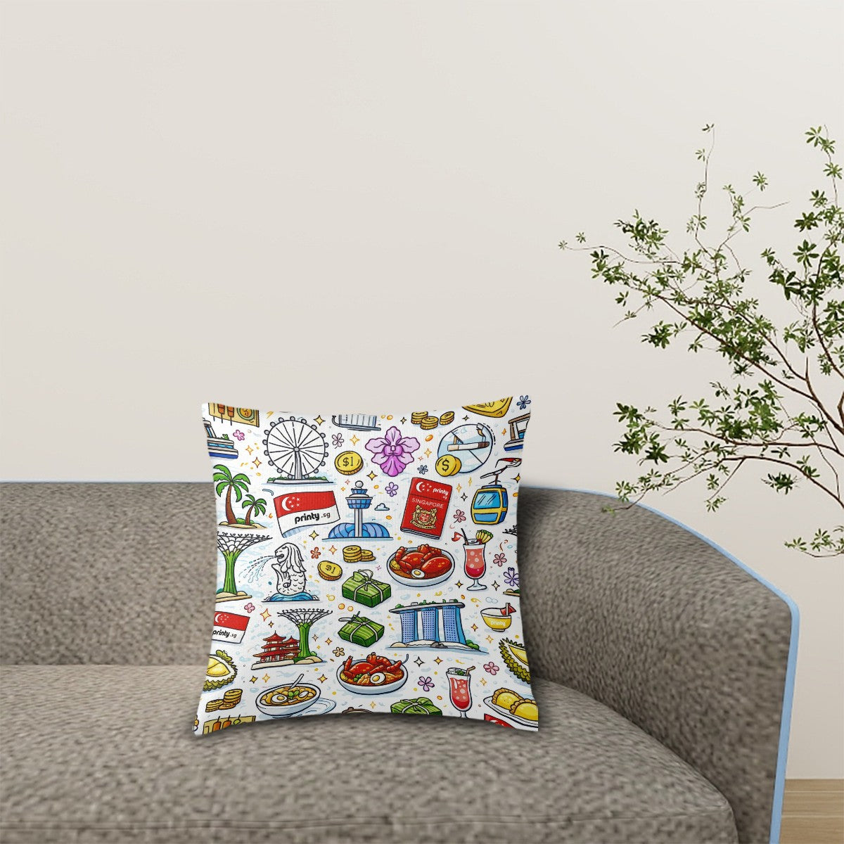 Custom Plush Throw Pillow Covers (Single-Sided Design)