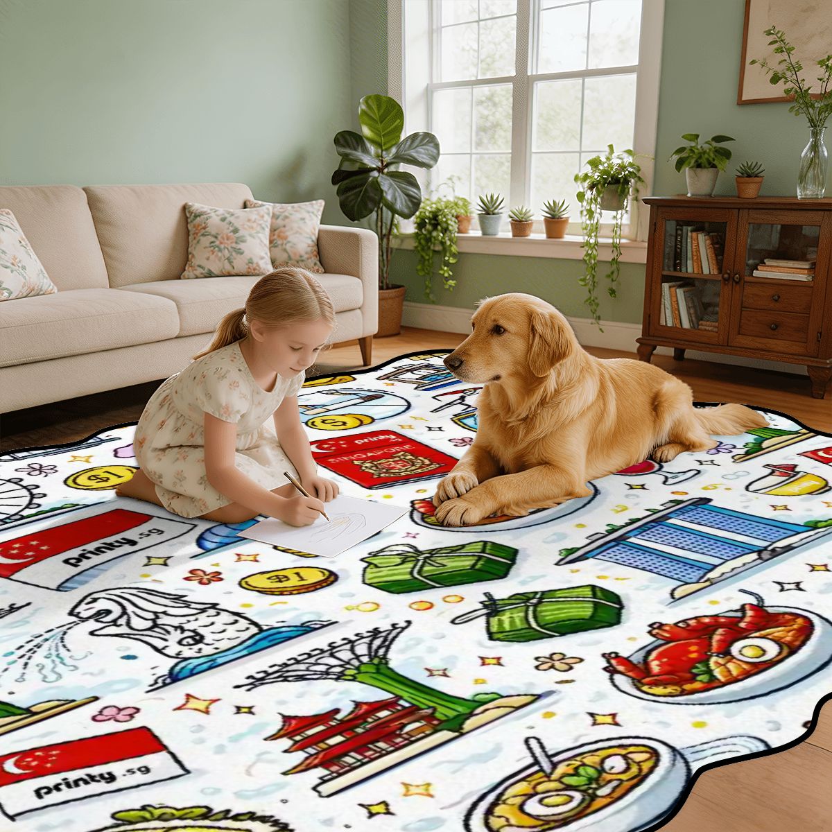 Custom Scalloped Area Rug 144"x108"
