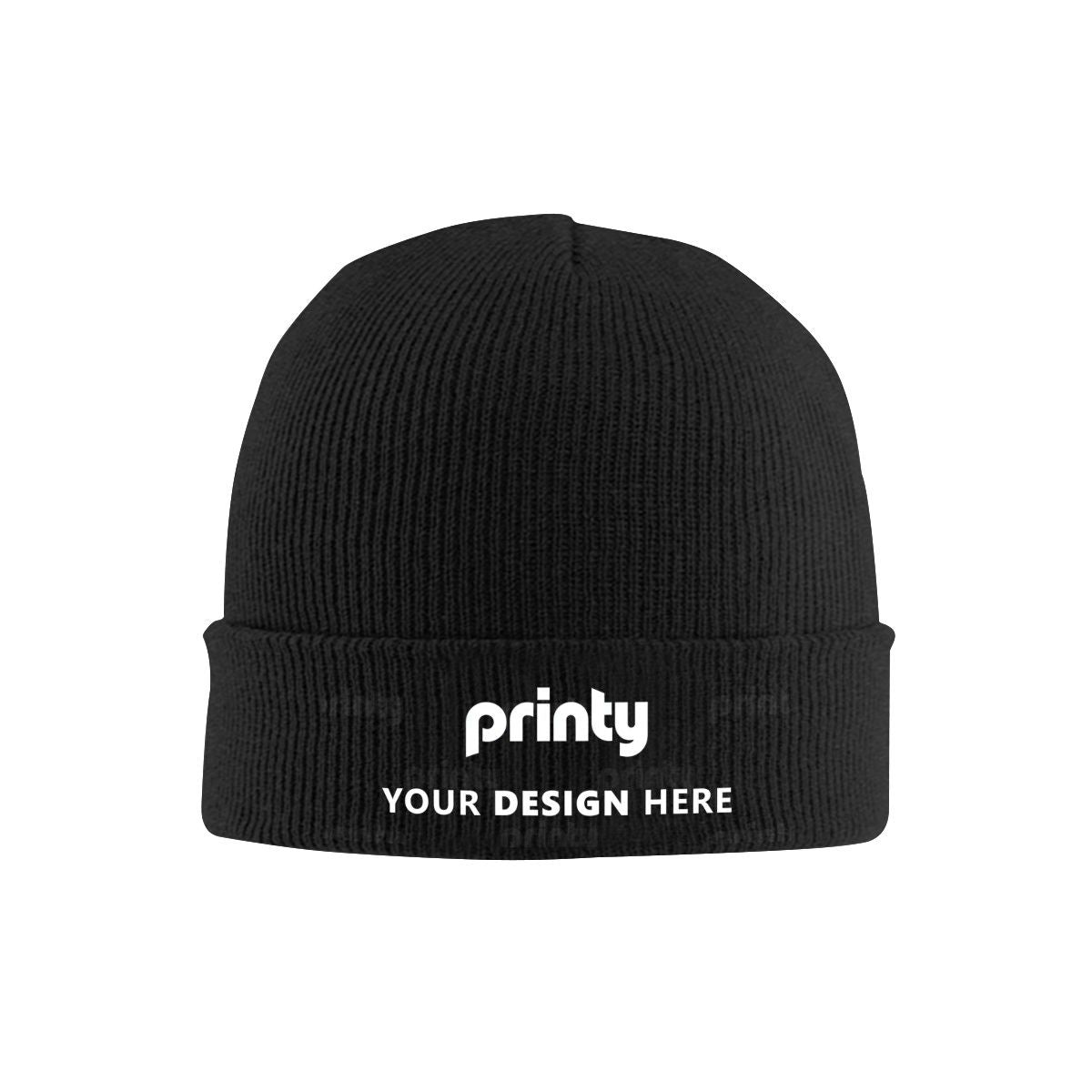 Custom Knit Hat with Heat Transfer Patch