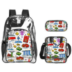 Custom Clear Backpack Set of 3 (Backpack&Lunch Bag&Pencil Case)