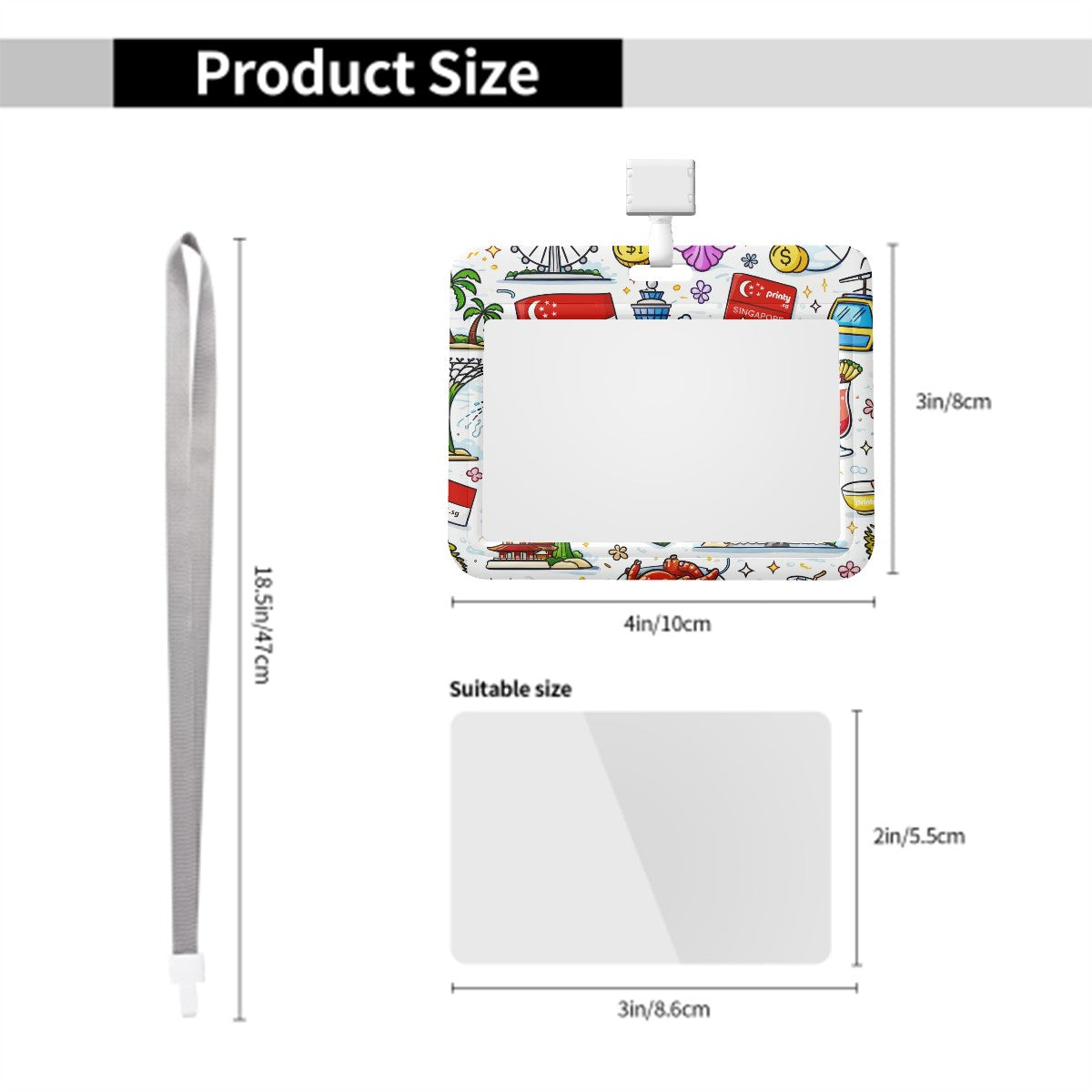 Custom ID Badge Holder (Front And Back Different) (Horizontal)