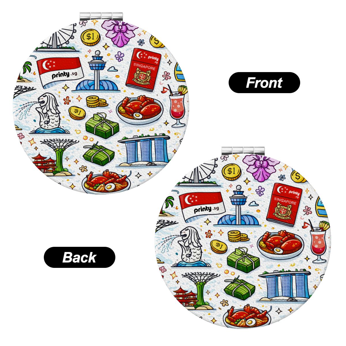 Custom Round Shape Portable Pocket Mirror