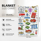 Custom Large 320 GSM & 280 GSM Flannel Throw Blanket 60"x40"