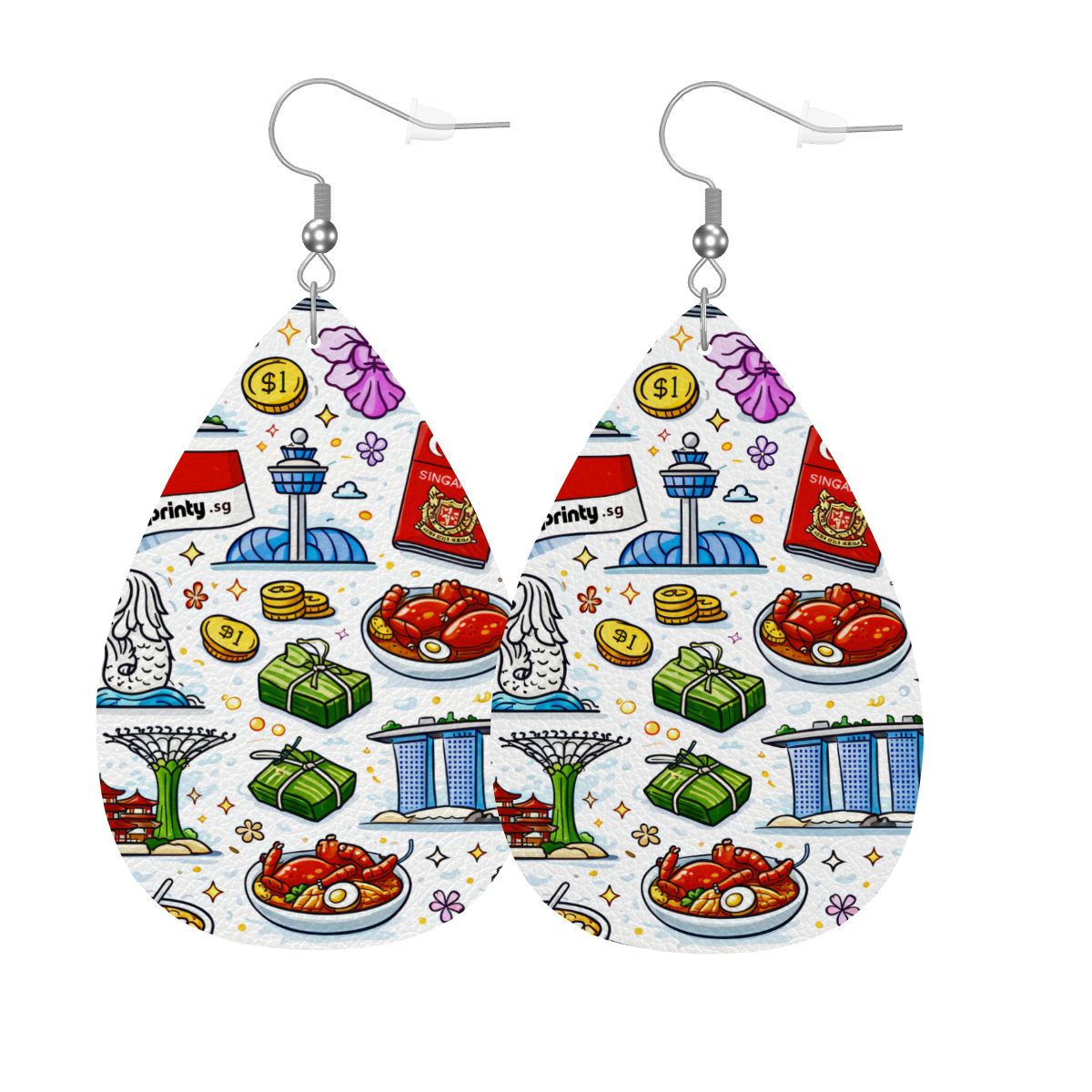 Custom Leather Teardrop Earrings