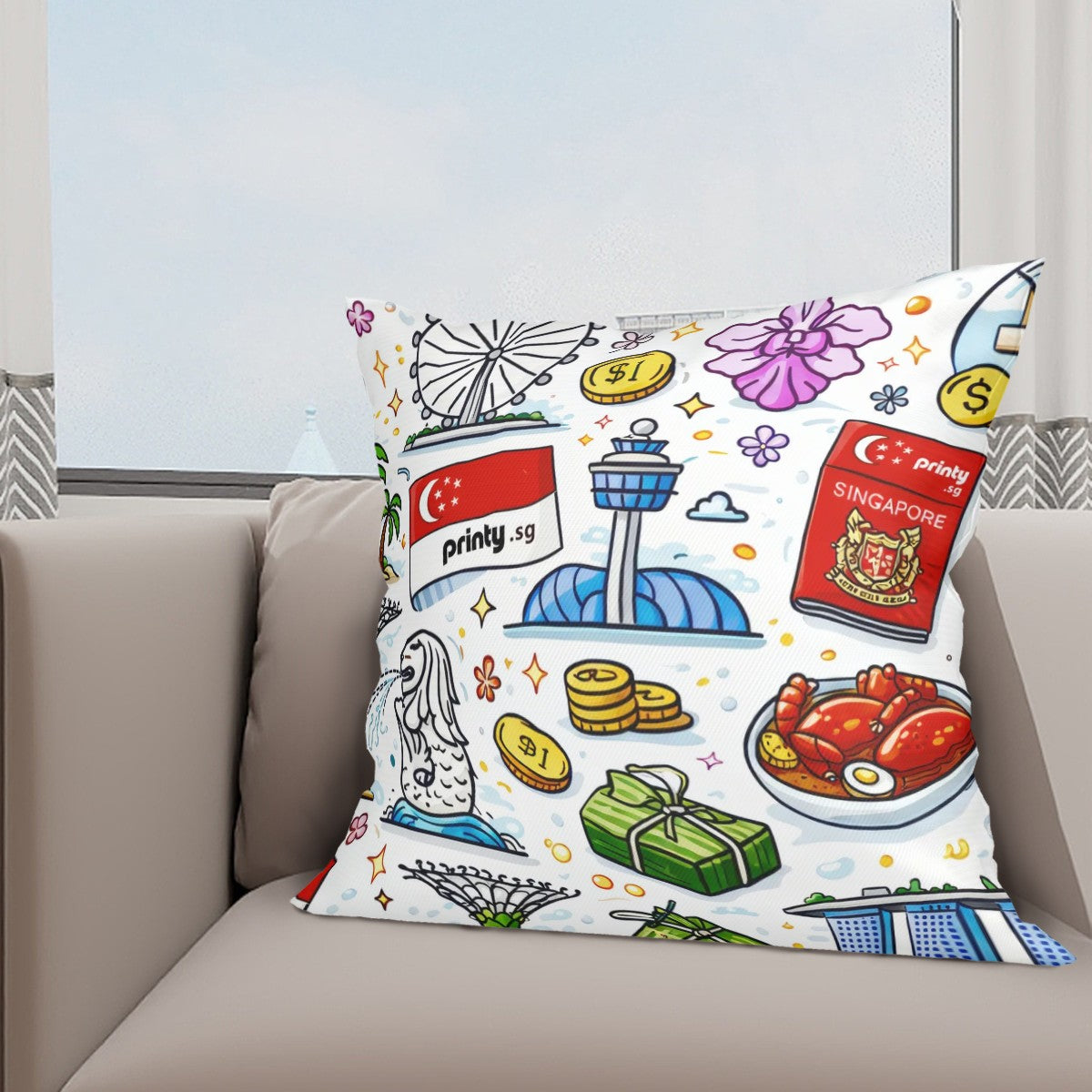 Custom All Season Throw Pillow Covers Set of 4(Single-Sided Design)
