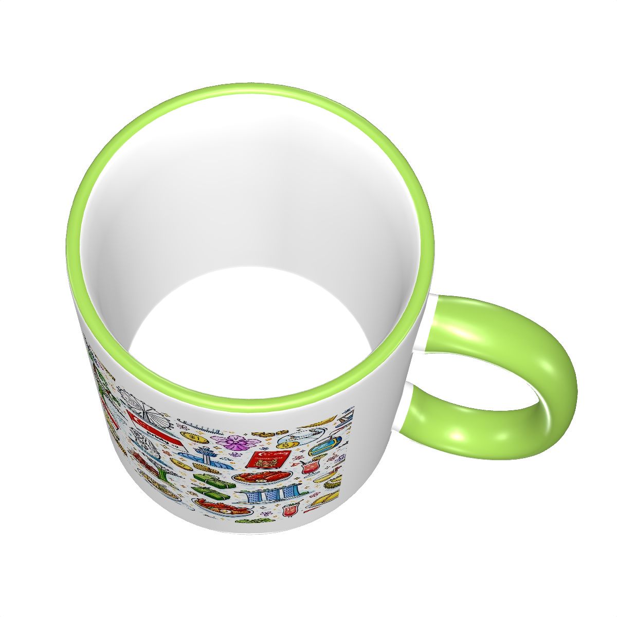 Custom Colored Ceramic Coffee Mug (11oz) (Area Print)