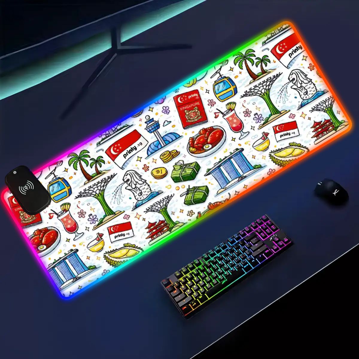 Custom Wireless Charging RGB Mouse Pad (8:3)