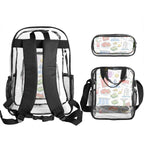 Custom Clear Backpack Set of 3 (Backpack&Lunch Bag&Pencil Case)