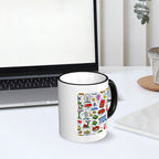 Custom Colored Ceramic Coffee Mug (11oz) (Area Print)