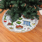 Custom Christmas Tree Skirt with Tassel Edges
