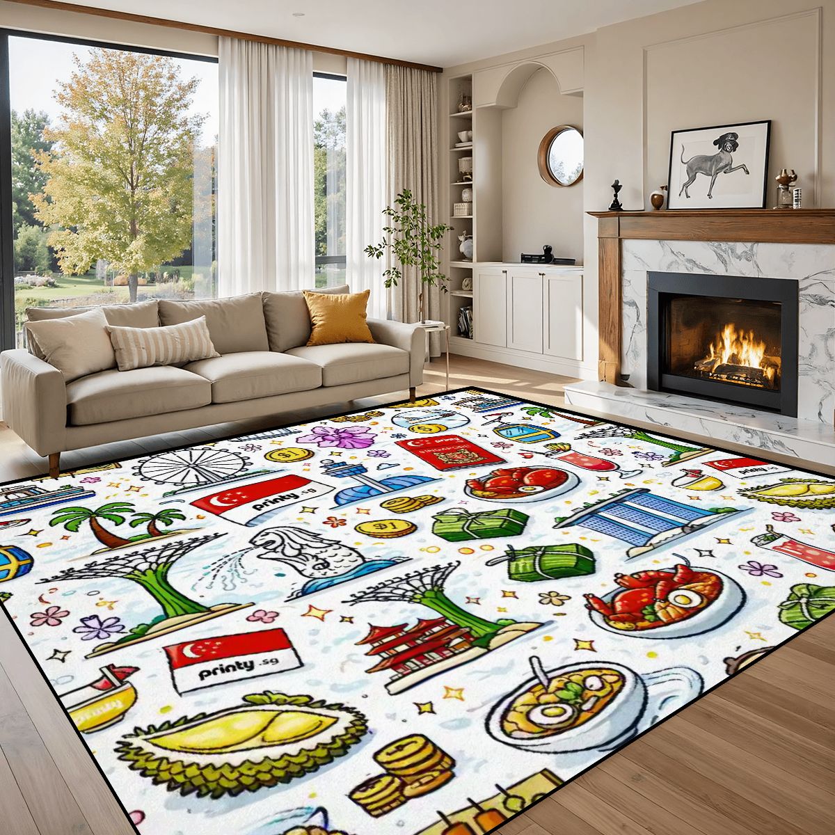 Custom Large Area Rug Floor Carpet (5:4)