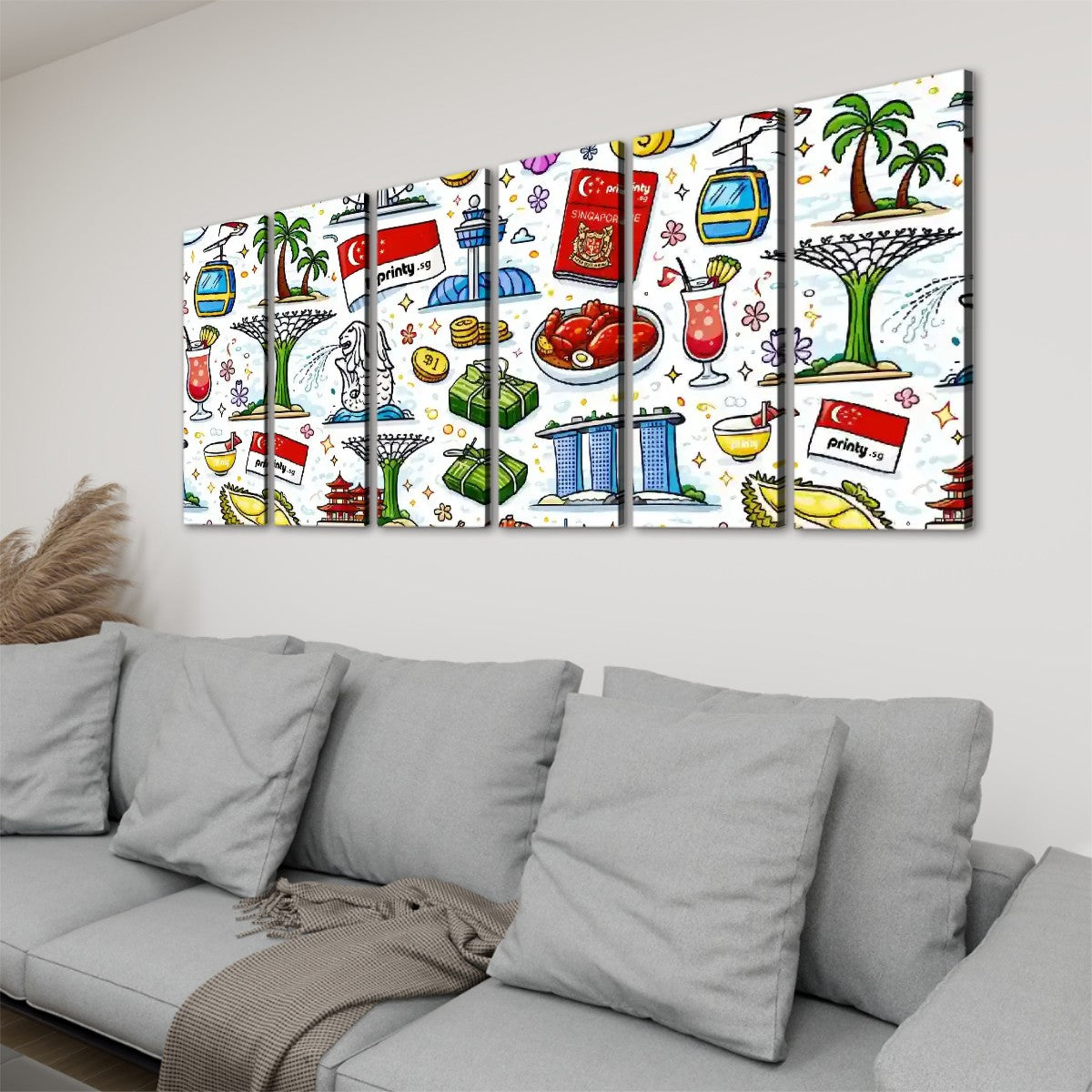 Custom 6 Panels Canvas Prints Wall Art