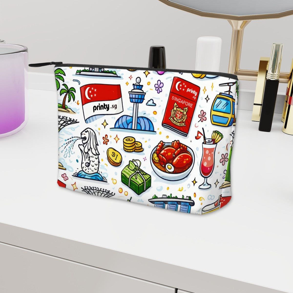 Custom Trapezoid Oxford Cloth Makeup Bag