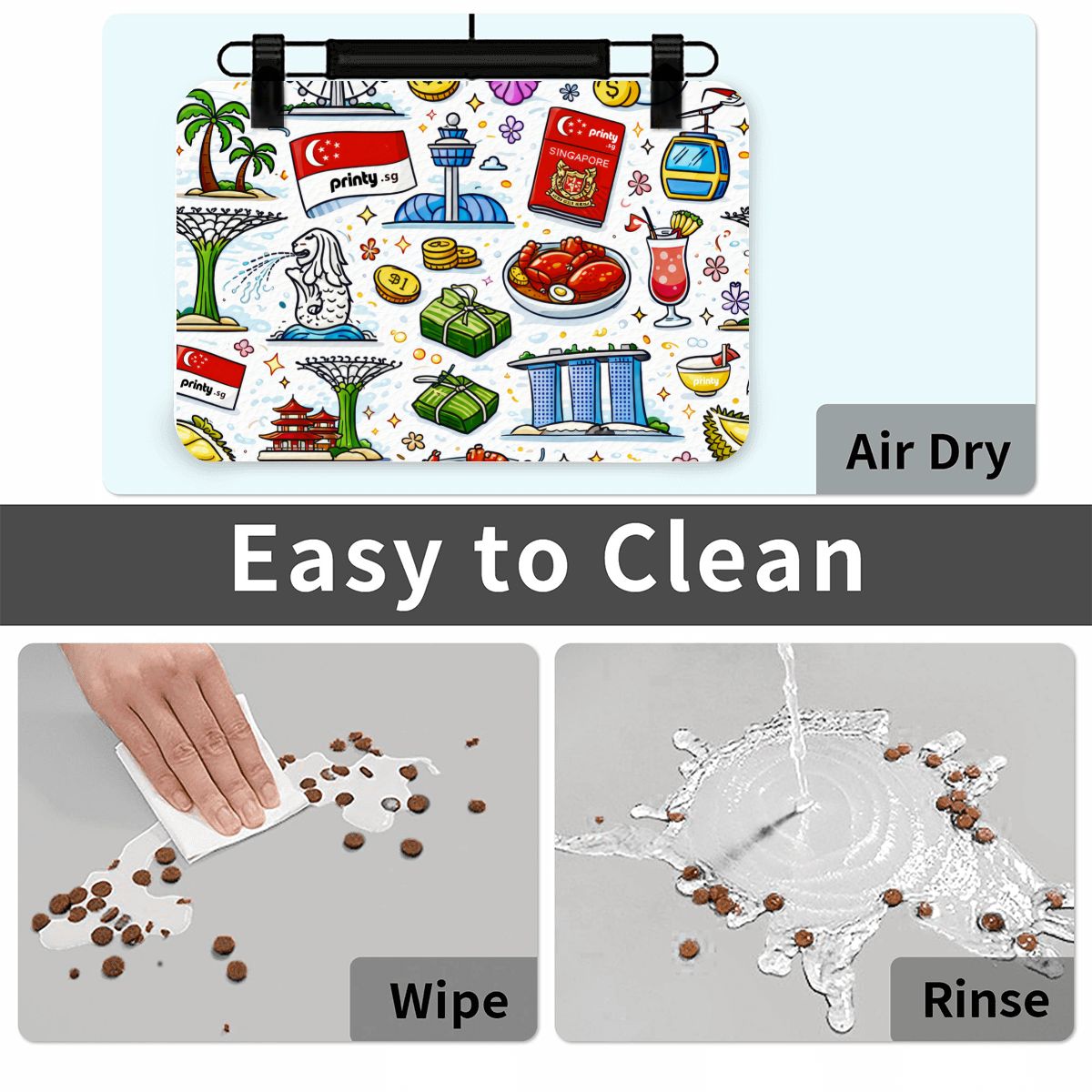 Custom PU Leather Pet Food Feeding Mat