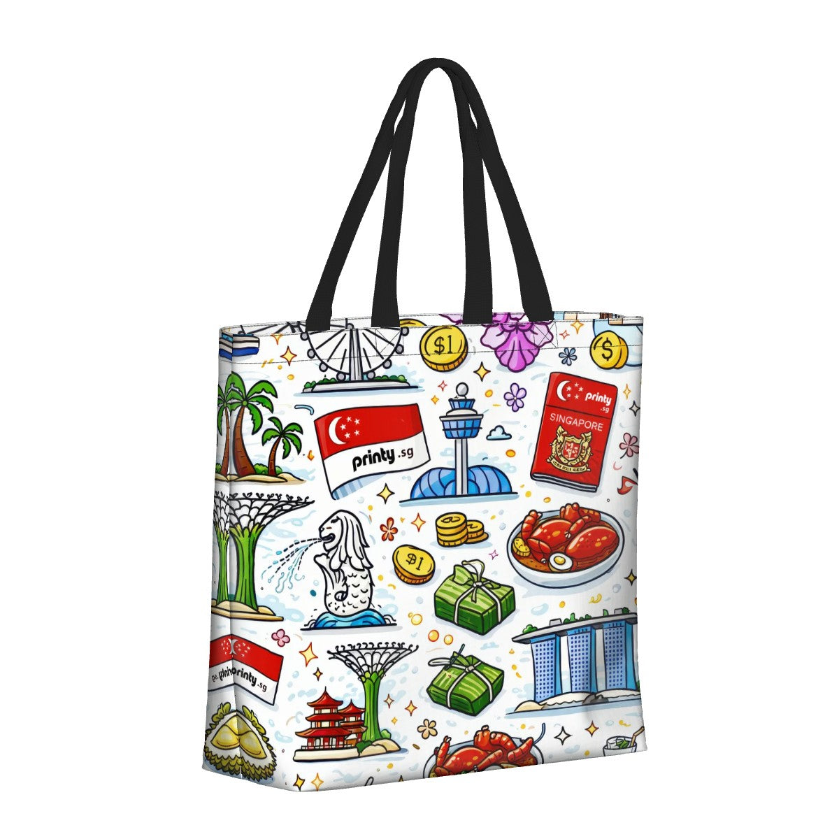 Custom Large Capacity One Shoulder Tote Bag With Zipper