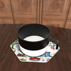 Custom Hexagon Leather Coasters Set of 6