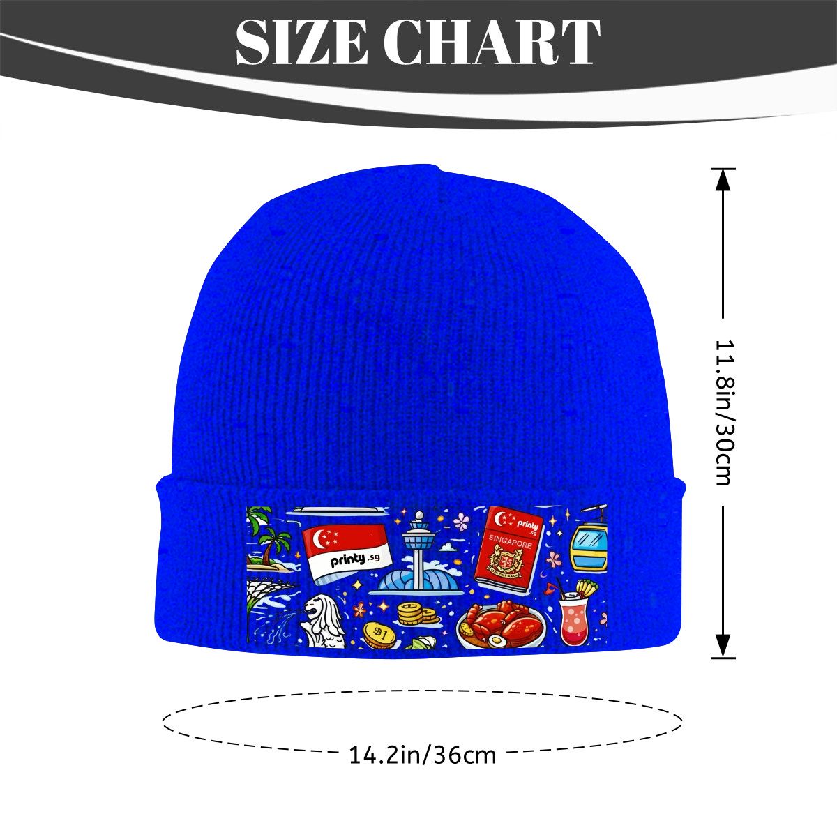 Custom Knit Hat with Heat Transfer Patch