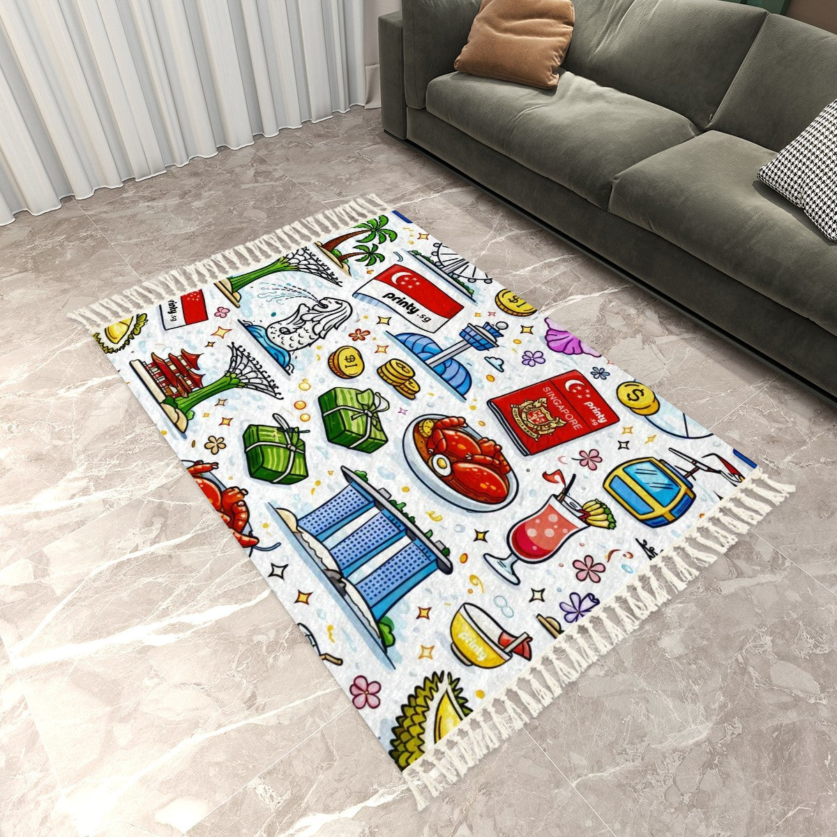 Custom Area Rug with Tassels (8:5)