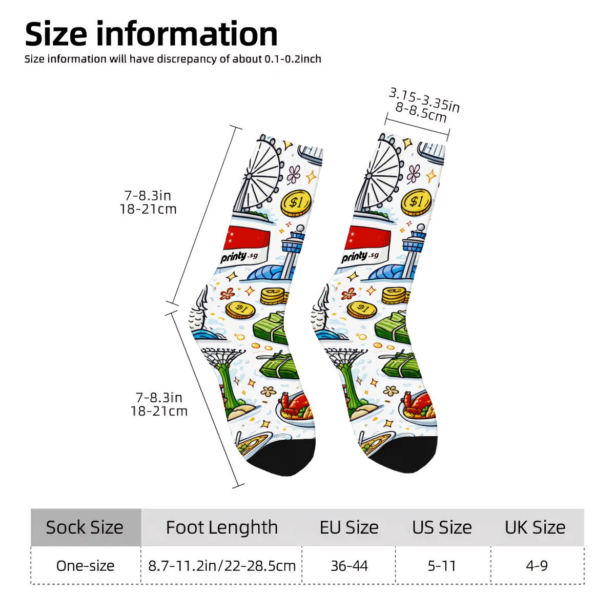 Custom Color Contrast Crew Socks