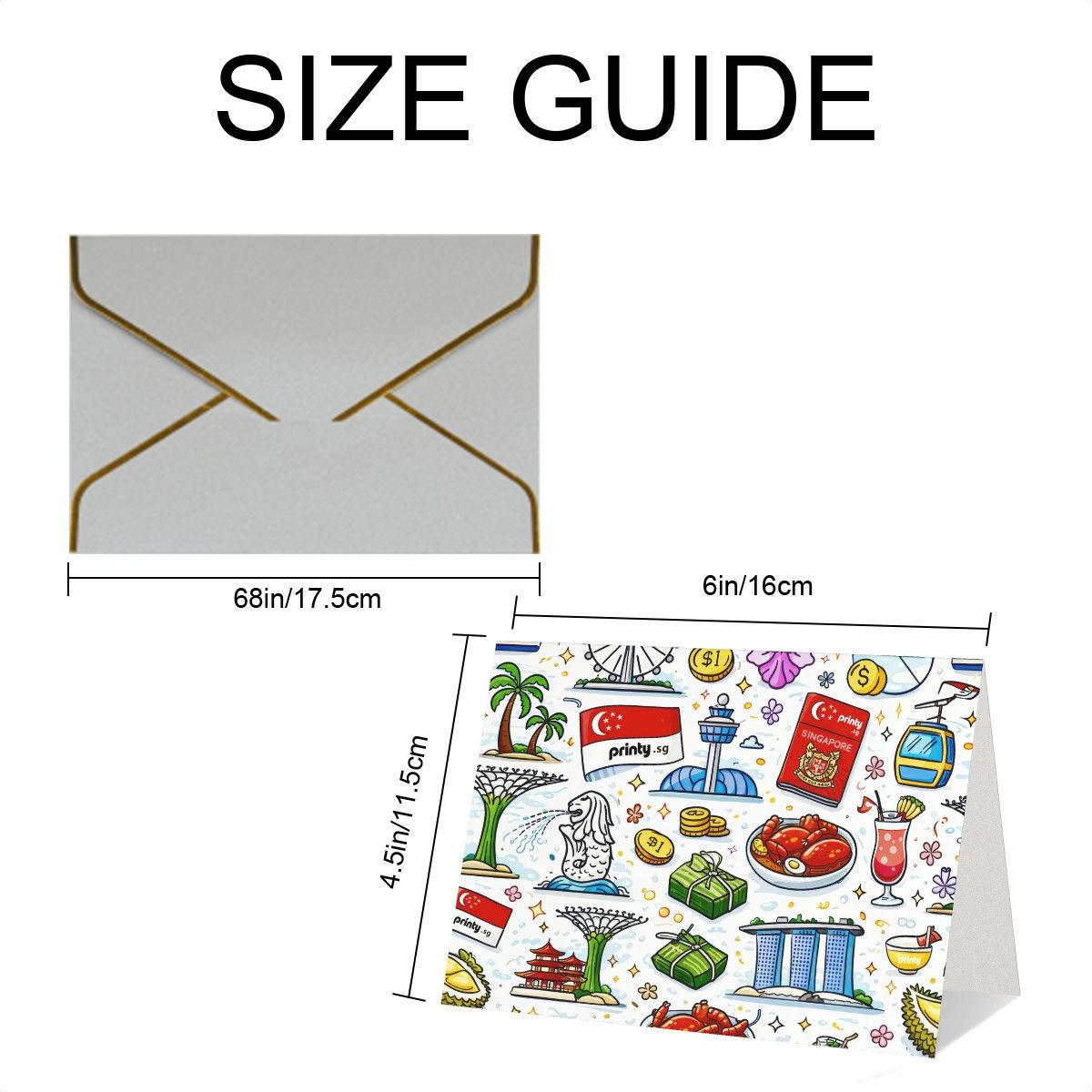 Custom Golden Edge Greeting Cards (Horizontal)