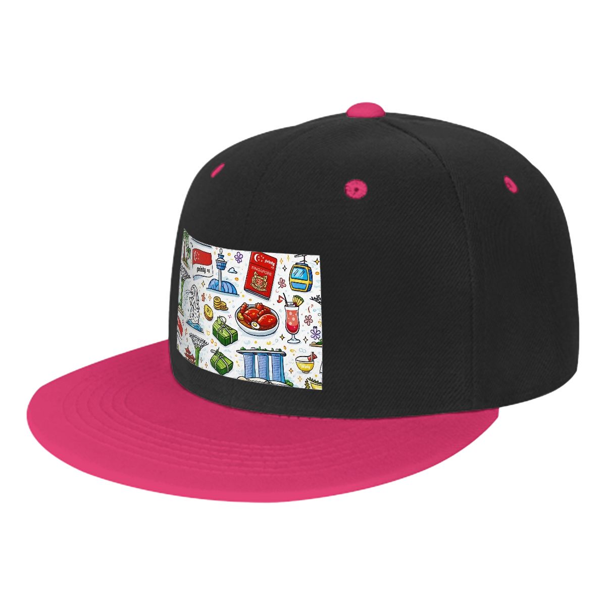 Custom Flat Bill Hats Hip Hop Style (Front Pattern)