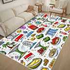 Custom Area Rug with White Border 48"x72"