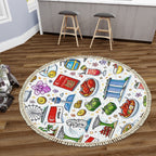Custom Multiple Sizes Round Area Rug with Tassels