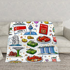 Custom 280 GSM Flannel Throw Blanket 80"x70" (Vertical)