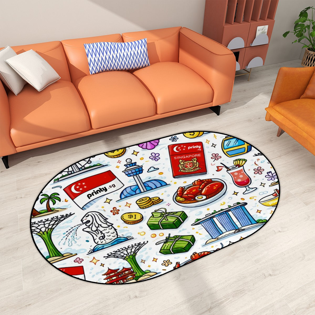 Custom Multiple Sizes Oval Area Rug