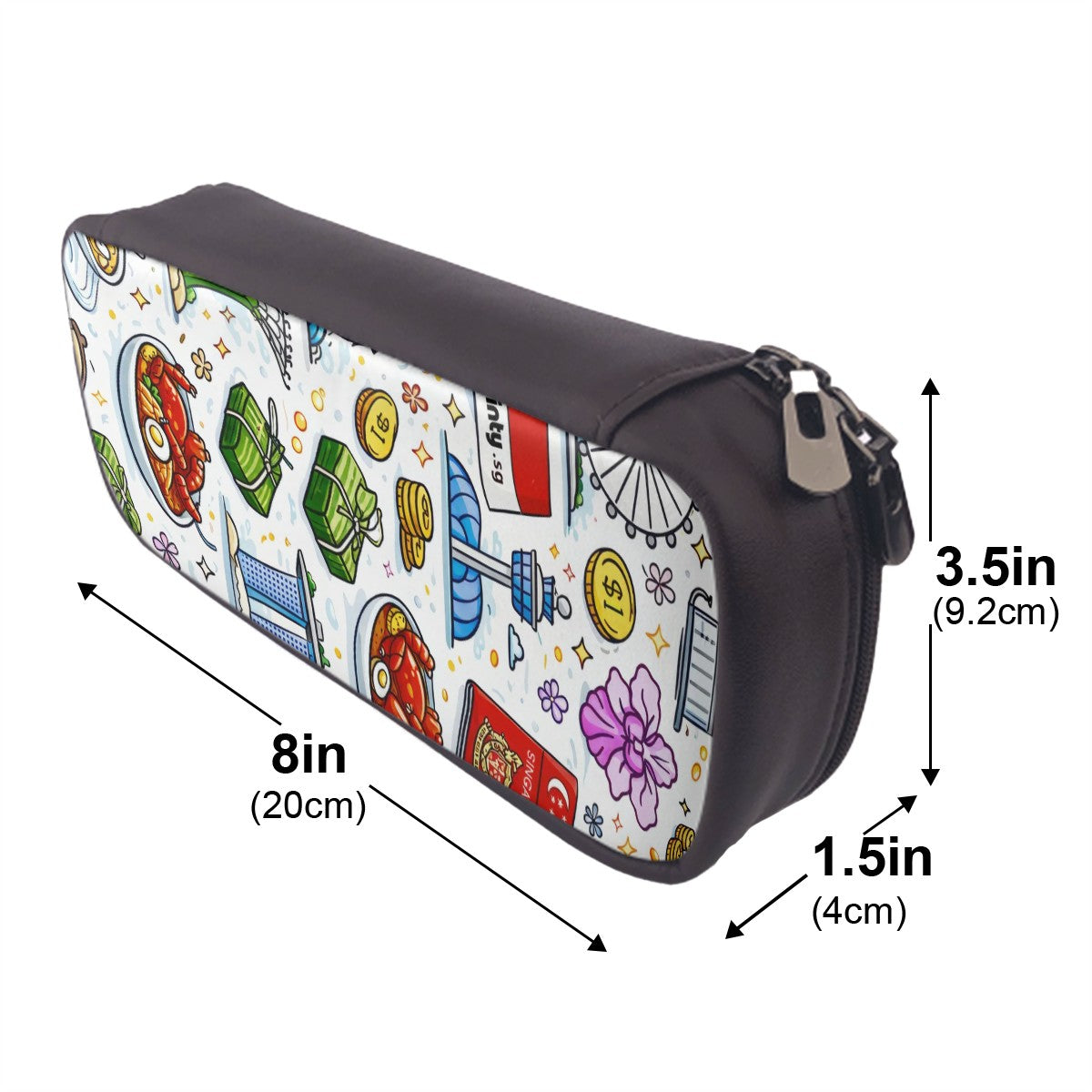 Custom Vertical Leather Clamshell Pencil Case