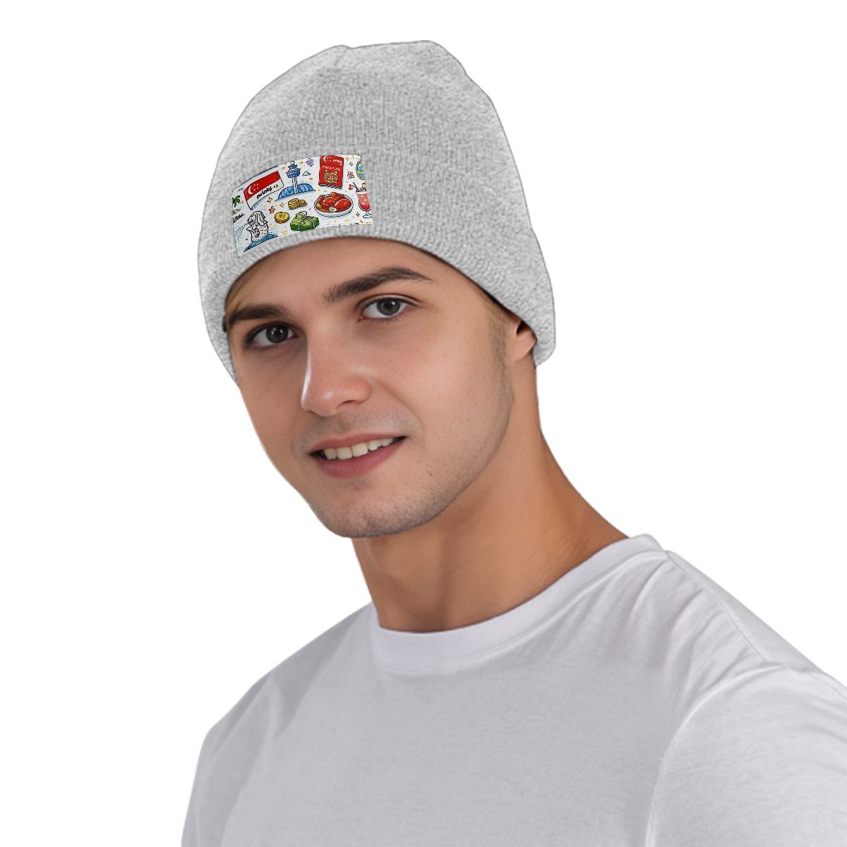 Custom Knitted Hat with Velvet Patches