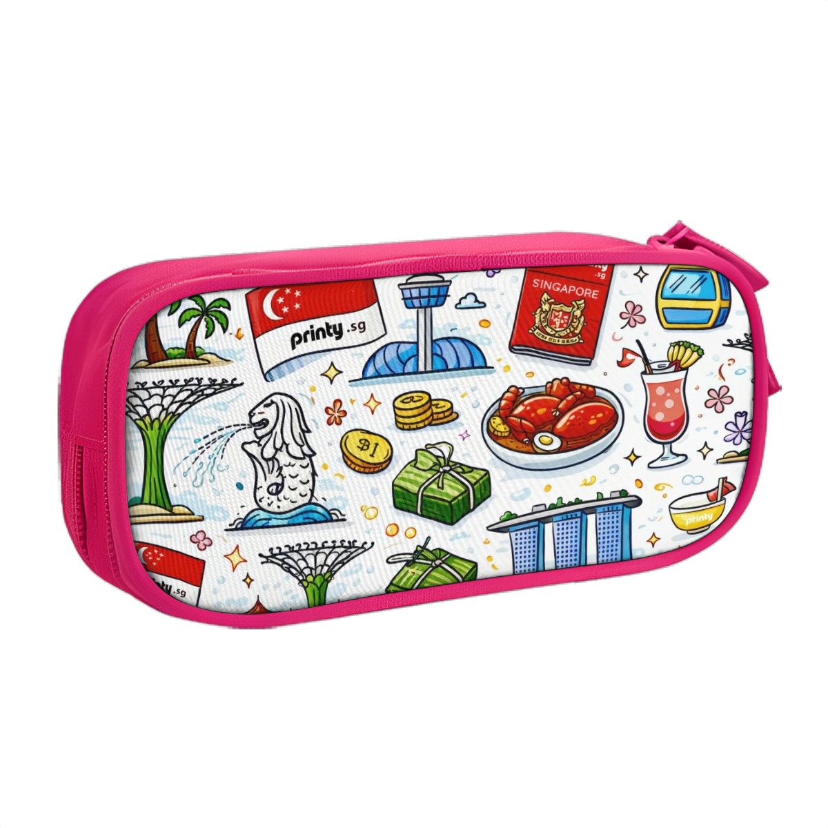 Custom Horizontal Oxford Large Capacity Double Layer Pencil Case
