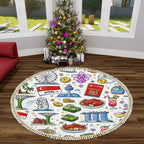 Custom Multiple Sizes Round Area Rug with Tassels