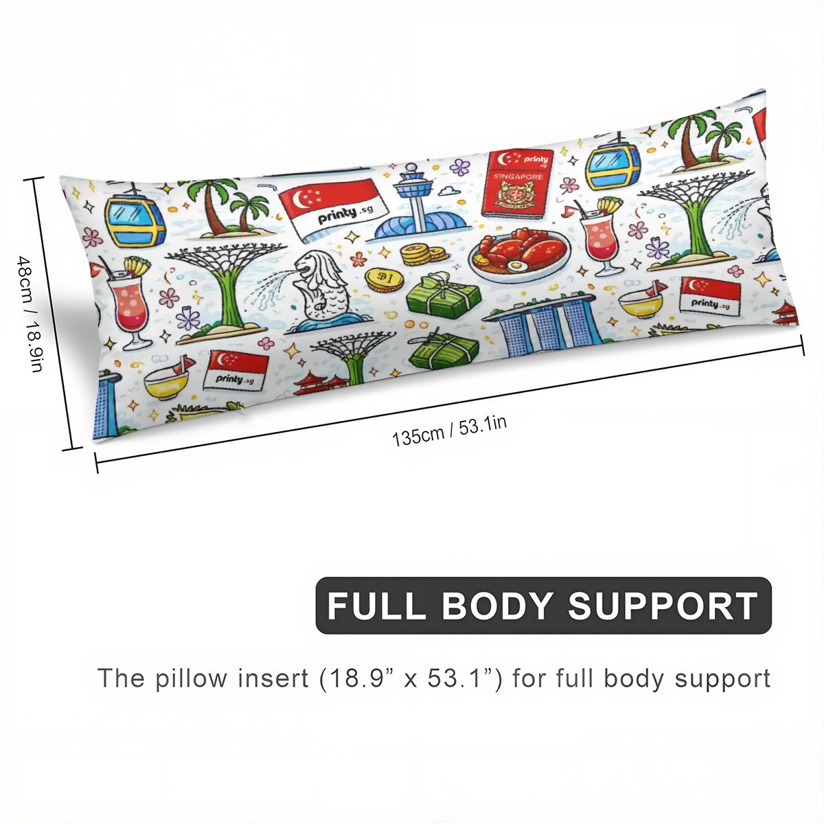 Custom Body Pillow Cover (One-Side Design)