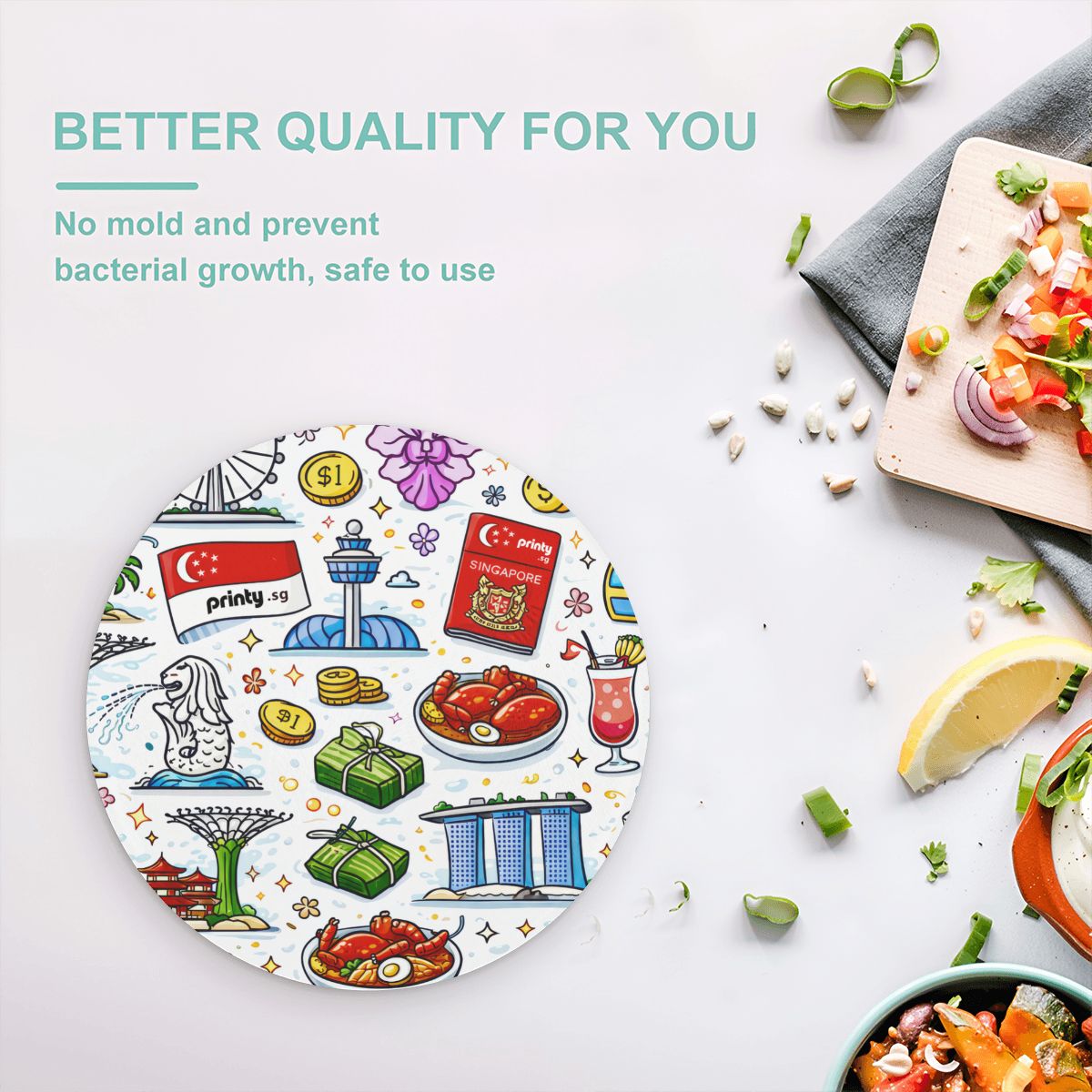 Custom Tempered Glass Cutting Board