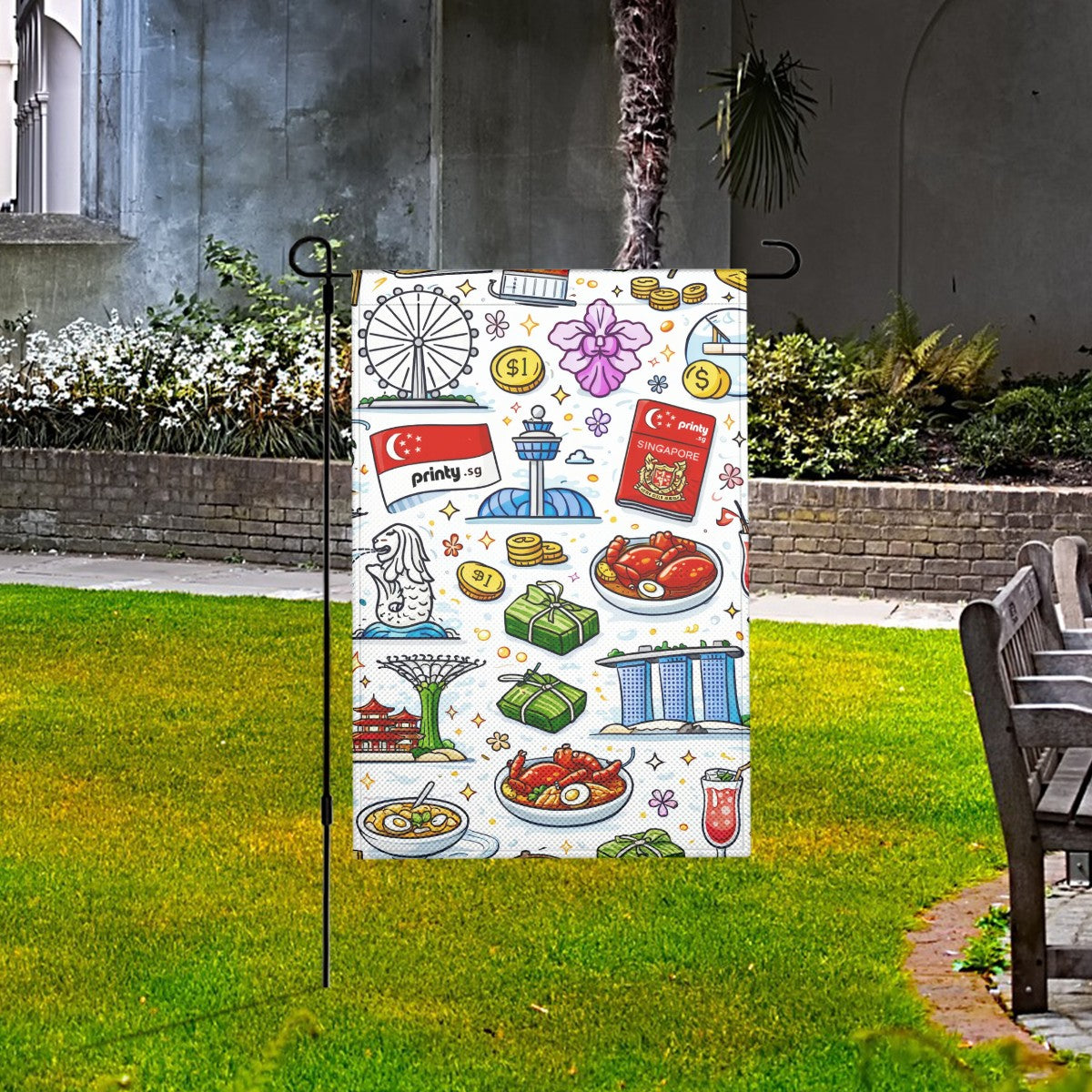 Custom Imitation Linen Garden Flags Yard Decorations Outdoor