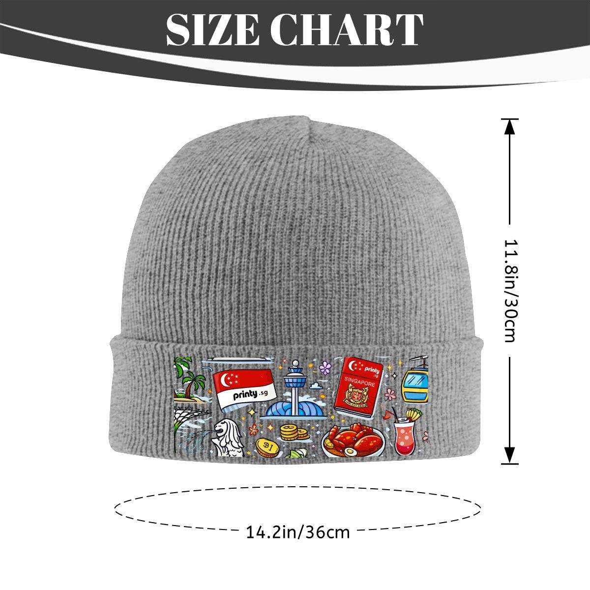 Custom Knit Hat with Heat Transfer Patch