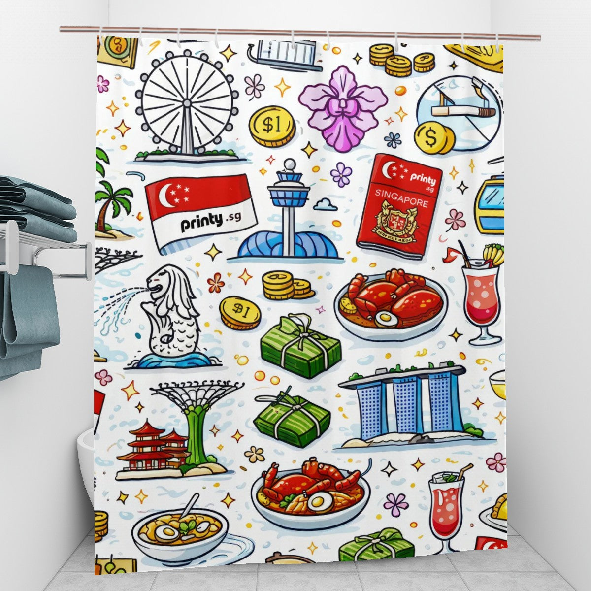 Custom Bathroom Shower Curtain