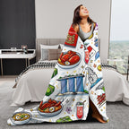 Custom 280 GSM Multi-Size Flannel Throw Blanket (Vertical)