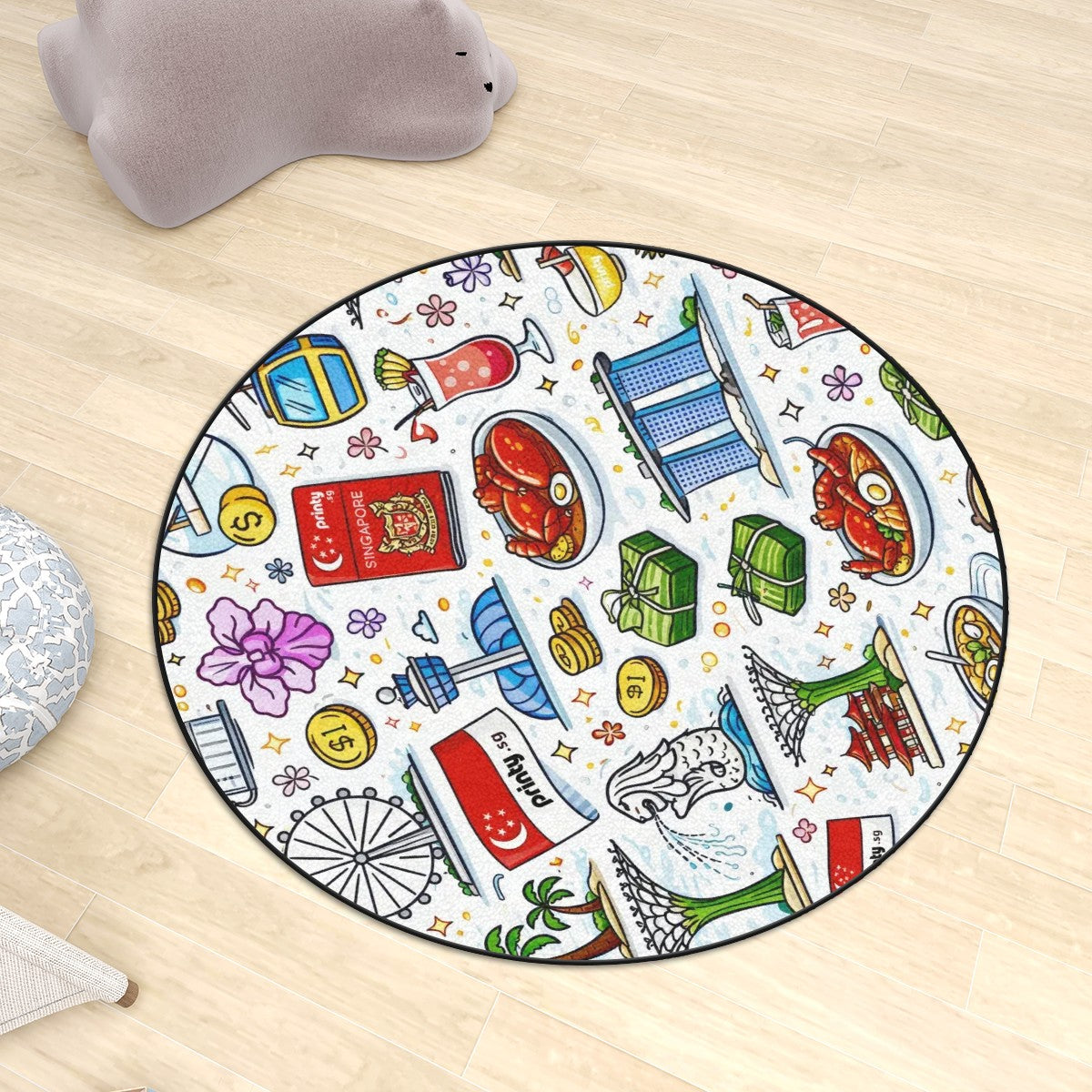 Custom Multiple Sizes Plush Round Area Rug