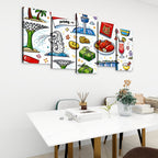 Custom 5 Panels Canvas Prints Wall Art (Set E)