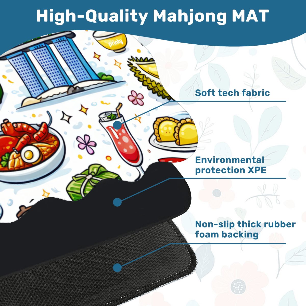 Custom Scalloped Mahjong Mat 31.5"x31.5" (Ship Rolled up)
