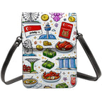 Custom Leather Cell Phone Purse With Shoulder Strap