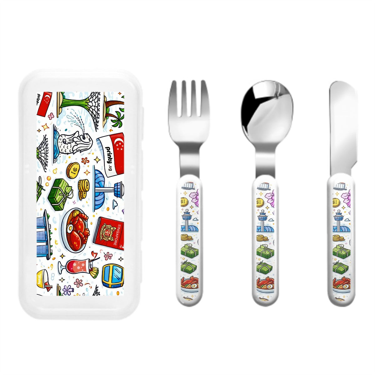 Custom Kids Cutlery Set Straight Handle