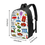 Custom Oxford Travel Laptop Backpack with USB